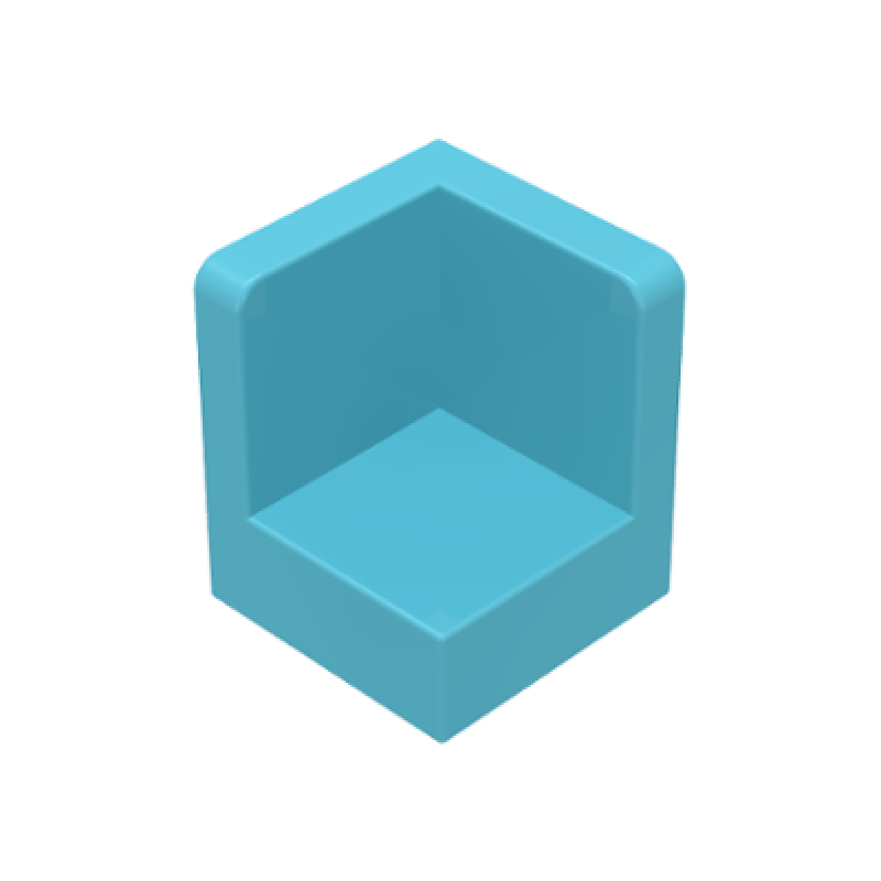 Paneel 1x1x1 hoek Medium Azure